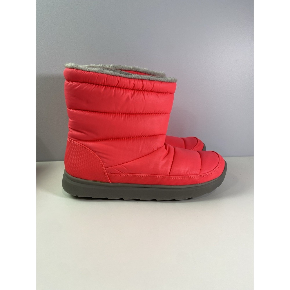 New TEK‎ GEAR Neon Melon Pink Padded Faux Fur Boots 8 - Picture 2 of 5